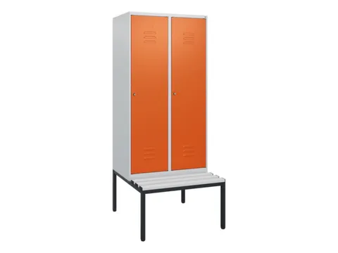 locker met bank,HxBxD 1950x800x815mm,2vak,vak B 400mm,cil.-slot