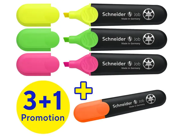 Markeerstift Schneider Job 3+1 gratis assorti karton etui