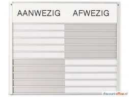 In-uit Bord 10 Namen Aluminium Aan/afwezigheidbord Wit