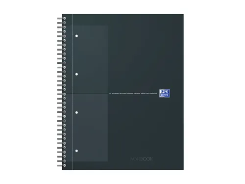 Spiraalblok Oxford International Notebook A4+ ruit 5x5mm Zwart