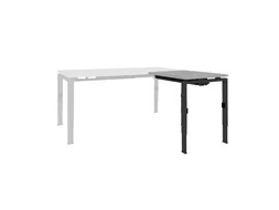 Bureau Linesto N4 aanbouwtafel 80x60cm lichtgrijs 25mm zwart