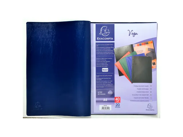 Protège-documents PVC - 40 vues - Vega opaque - A4 - Couleurs assorti