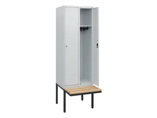 locker met bank,HxBxD 1950x600x815mm,2vak,vak B 300mm,cil.-slot - 2