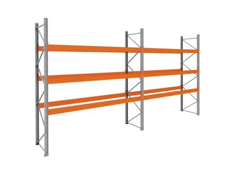palletstelling,basis+1xaanbouw,HxBxD 3990x7500x1100mm,vakl. 3400kg