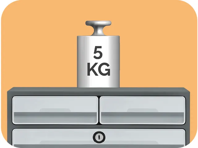 Ladenkast CEP MooveUp Secure A4 plastic 3 lades lichtgrijs/donkergrijs