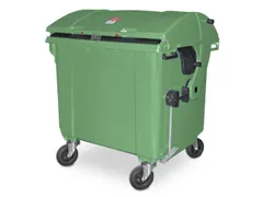 Vuilcontainers,1100l,romp HDPE groen,HxBxD 1460x1370x1210mm