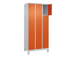 lockerkast,HxBxD 1950x900x500mm,3x4vakken,vak B 300mm,cil.-slot,voeten - 1
