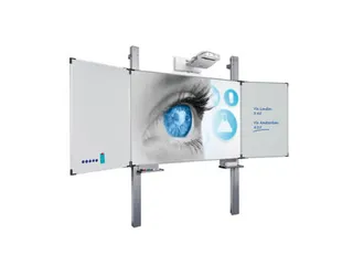Projectiebord 120x192cm emailstaal mat wit Extraflat profiel Vijfvlaks - 1