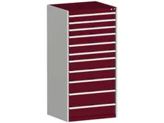 ladekast HxBxD 1600x800x650mm 11laden RAL7035 front RAL3004