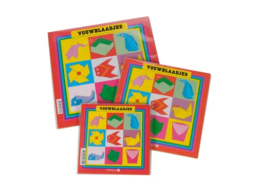 Vouwblaadjes vierkant 12x12cm 65gram assorti 90 vel