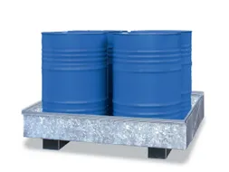 Opvangbak Staal Bxdxh 1325X1320X250Mm Voor 4X200L Vaten Verzinkt