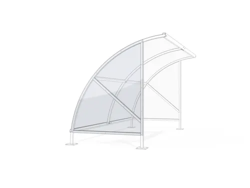 Zijwand,V. Overdekte Fietsenstalling,Aanbouw Links,Wand Polycarbonaat