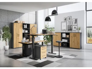 Elektrisch ihv bureau,HxBxD 710-1190x1600x800mm,blad Grandson-eiken - 3