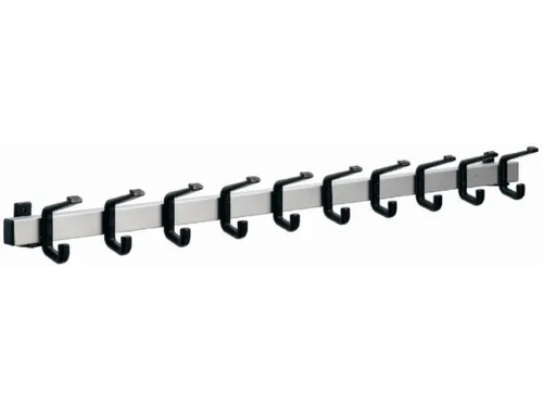 Wandkapstok L X D 1000X 120Mm 10Haken Aluminium/zwart