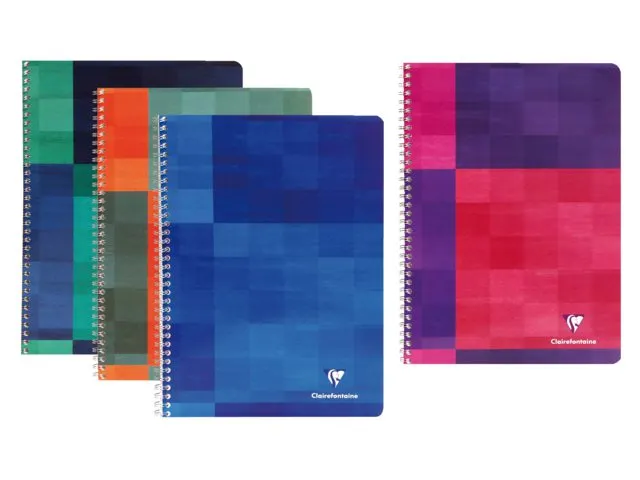 Schrift Clairefontaine Matris 210x297mm lijn 100blz spiraal Assorti