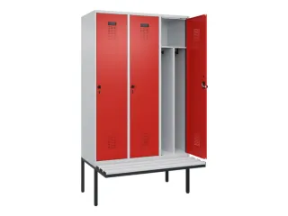 locker met bank,voor scheiding van kleding,HxBxD 2120x1200x815mm,3vak - 1