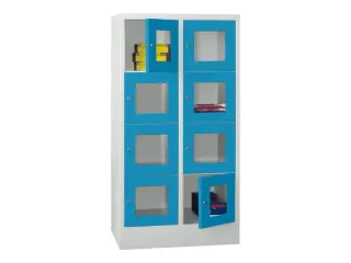 lockerkast,HxBxD 1518x800x500mm,2x4vakken,RAL7035,front RAL5012 - 2