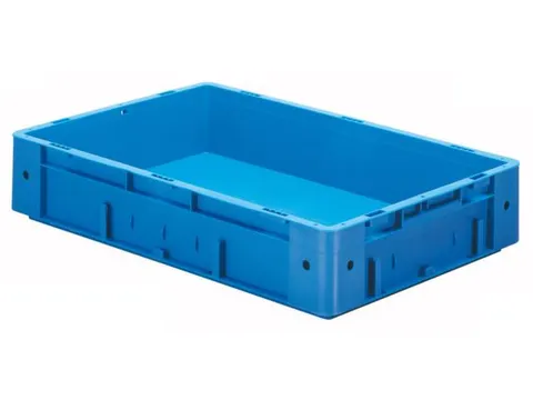 Euronorm Stapelkrat 120x600x400mm 20l Wanden/Bodem Gesloten Blauw
