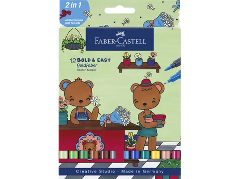 Sketchmarker Faber-Castell Goldfaber etui 12 stuks Bold Easy World of