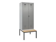 locker met bank,voor scheiding van kleding,HxBxD 2120x800x815mm,2vak