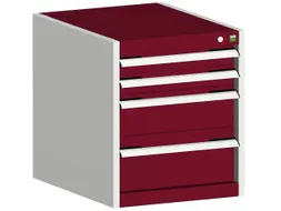 ladekast HxBxD 600x525x525mm 4laden romp RAL7035 front RAL3004