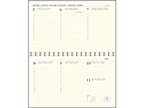 Agendavulling 2026 Ryam Memoplan 7 Compact 7 dagen/2pagina's landscape