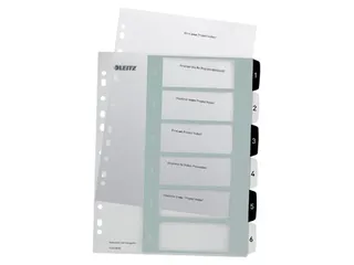 WOW printbare index, 6 tabs, zwart-wit - 3