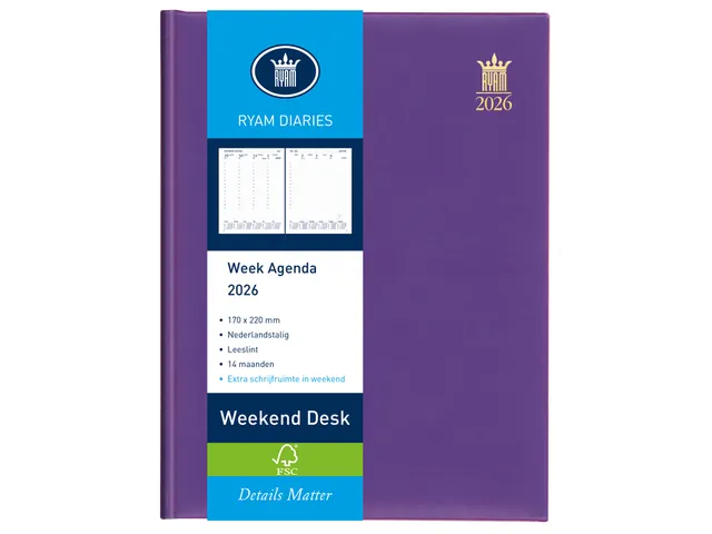 Agenda 2027 Ryam Weekend Desk Lazio 7d/2p assorti