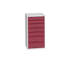 ladekast HxBxD 1000x525x550mm 7laden romp RAL7035 front RAL3004 - 1