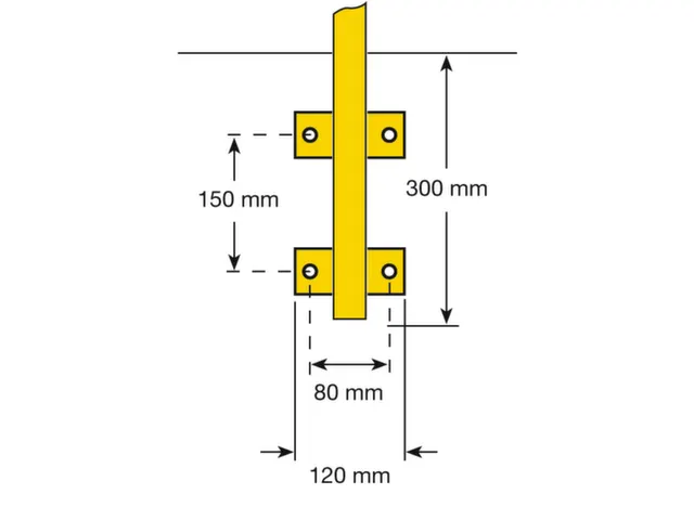 arceau de protection,p. intérieur,Hxl 1300x1500mm,amovible,acier