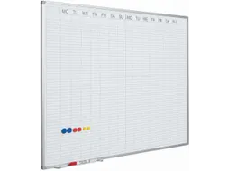 Planbord 90x120cm Softline profiel 8mm Dubbele week EN met dagenstrook