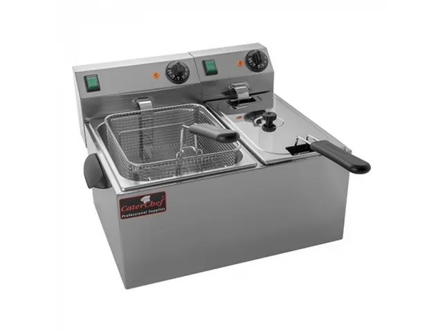 CaterChef Friteuse rvs 5+8 Liter elektrisch