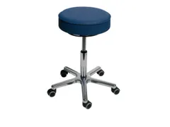 Draaikruk Gasveer Alu Voetkruis 530-690mm Kunstleer Skyblauw Wielen