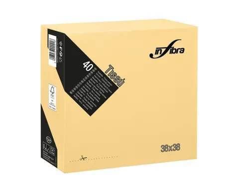 Infibra I-0465 P-to-P Servet 38x38cm 1/4 vouw 2-Laags Creme 1440 Stuks