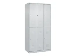dubbeldekse locker,HxBxD 1850x900x500mm,3x2vak.,vak B 300mm,cil.-slot