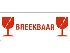 Etiket Breekbaar Glas 150x60mm Rol 500 Stuks