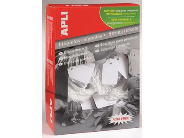 Apli 384 Draadetiketten 9x24mm Wit, doos 1000 stuks