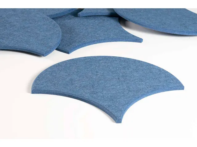 Akoestische PET-vilt Japanse Golf tegels blauw 30x26cm 22 stuks
