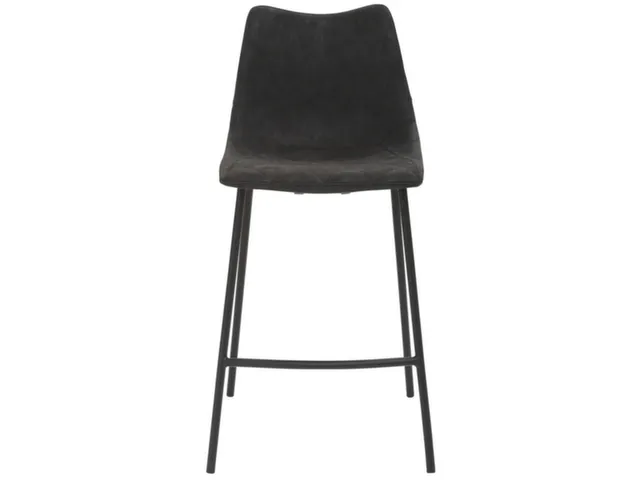 Barkruk mySOLO 4-poten Zwart met Zitting kunstleder Vintage Zwart