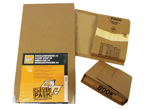 Wikkelverpakking Cleverpack A5 Met Zelfklevende Strip Bruin 25 Stuks