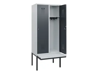 locker met bank,HxBxD 1950x800x815mm,2vak,vak B 400mm,cilinderslot - 1