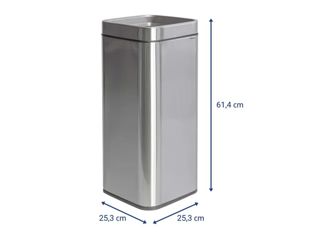 9503094 Afvalbak MAULprime 30L edelstaal 25.1x25.1x60.4cm zilver
