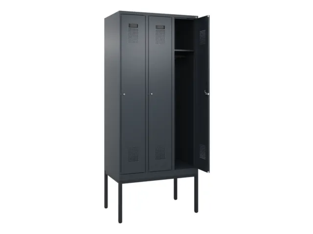 locker,HxBxD 2120x900x500mm,3vak,vak B 300mm,cil.-slot,voetonderstel