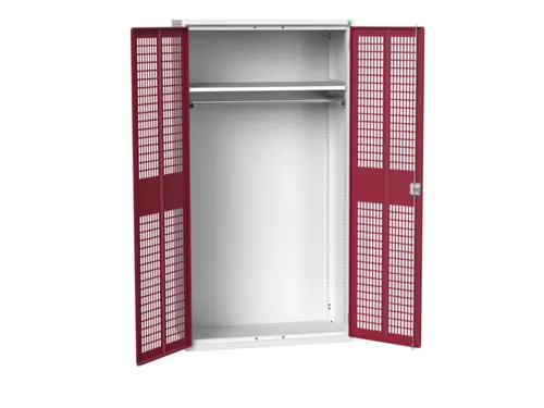 Lockerkast 2000x1050x550mm 1 vak, dubbele ventilatiedeur, RAL3004