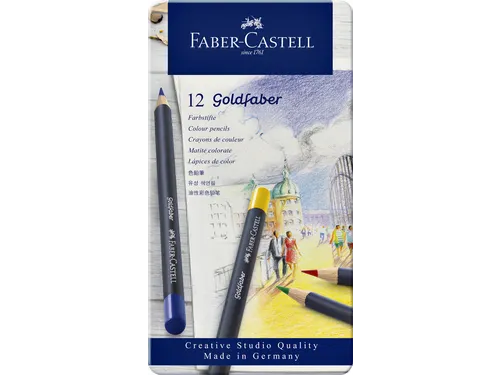 Kleurpotloden Faber-Castell Goldfaber assorti blik à 12 stuks