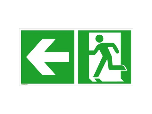 Borden Voor Vluchtroutesignalering,Nooduitgang Links,Pijl Links