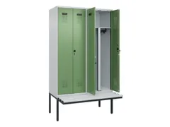 PBM-locker met bank,HxBxD 2120x1200x815mm,4vak,vak B 300mm