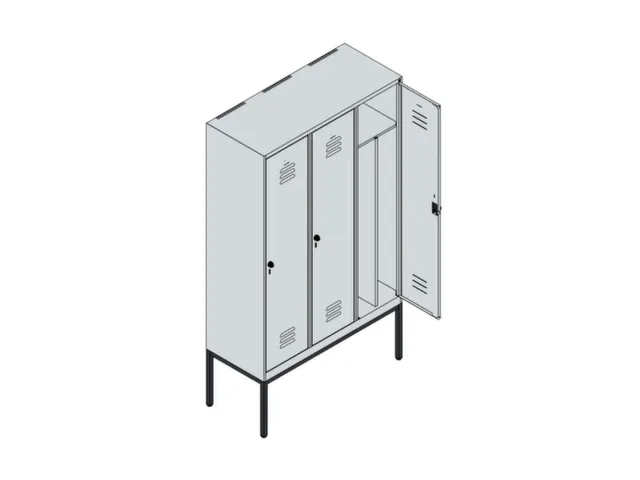 locker voor scheiding van kleding,HxBxD 2120x1200x500mm,3vak