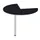 aanbouwtafel,i.h.v.,HxØ 720-840x1000mm,driekwartrond,CC-zwart