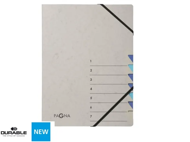 Sorteermap Pagna Easy 7 vaks A4 Grijs/blauw karton